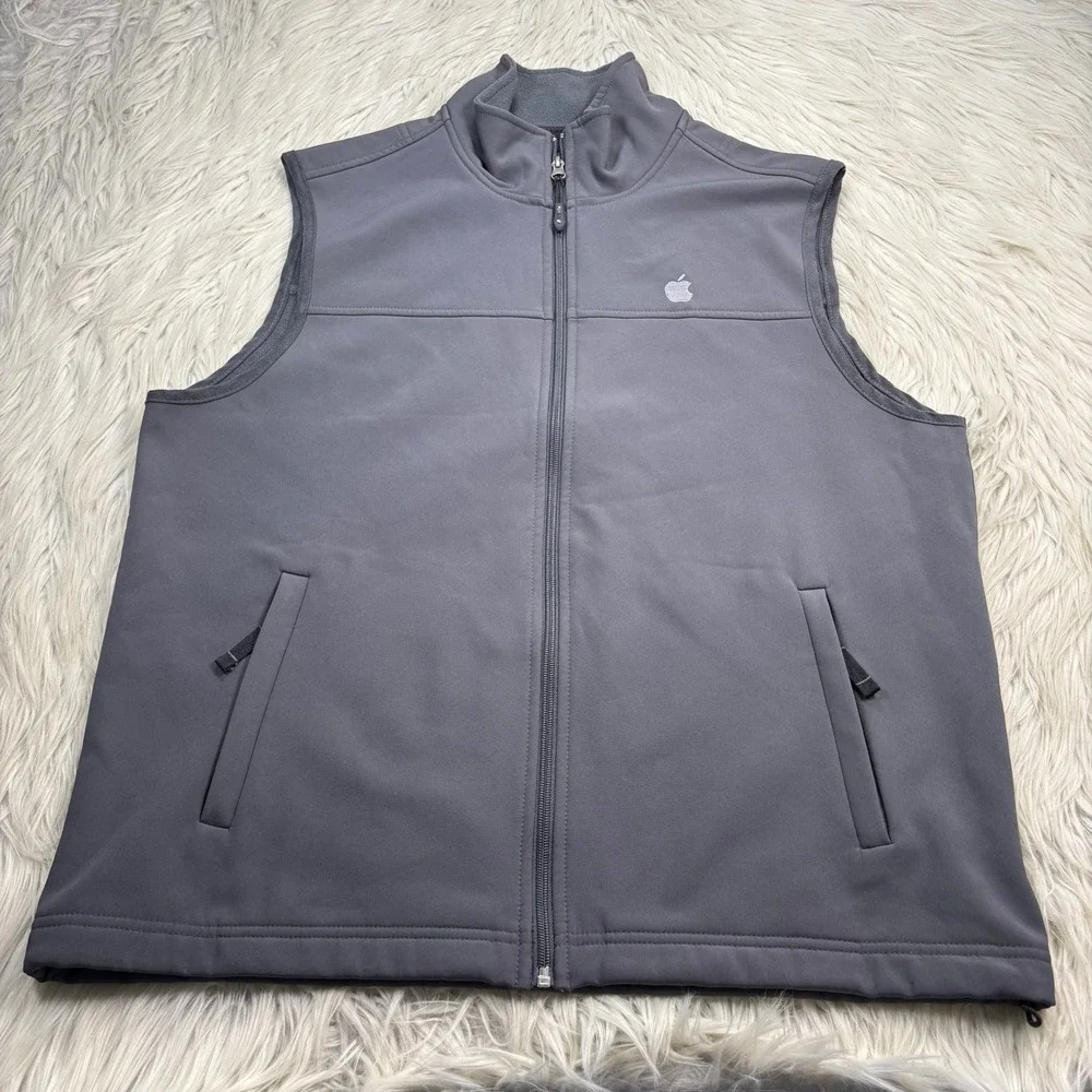 Fossa Men's M Gray Zip Front Apple Store Employee Vest Tech Modern